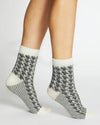 ANTONIA HOUNDSTOOTH CREW CHARCOAL SOCK