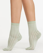 DARIA HOUNDSTOOTH PISTACHIO CREW SOCK