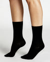 GIORGIA RIB BLACK CREW SOCK