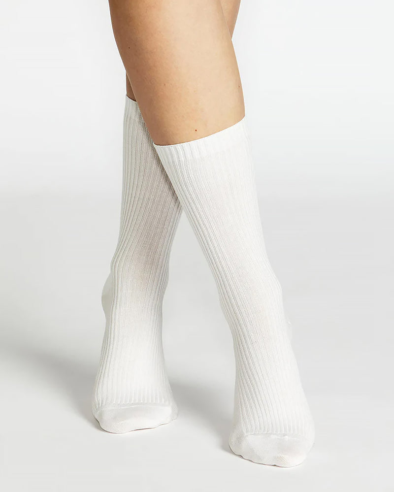 GIORGIA RIB WHITE CREW SOCK