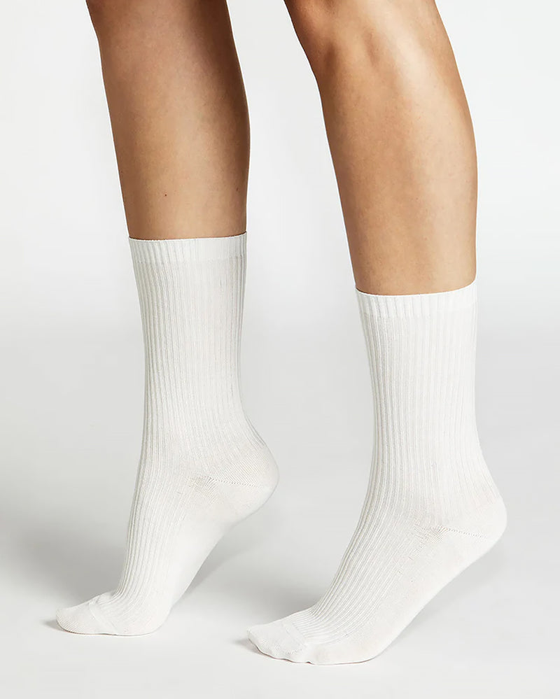 GIORGIA RIB WHITE CREW SOCK