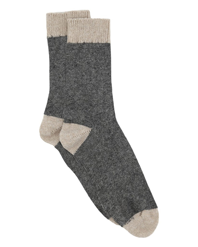 SOFIA TWO TONE CHARCOAL CREW SOCK