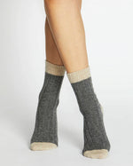 SOFIA TWO TONE CHARCOAL CREW SOCK