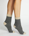 SOFIA TWO TONE CHARCOAL CREW SOCK