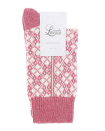 LEONA DIAMOND CREW SOCK - ROSEWOOD