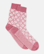 LEONA DIAMOND CREW SOCK - ROSEWOOD