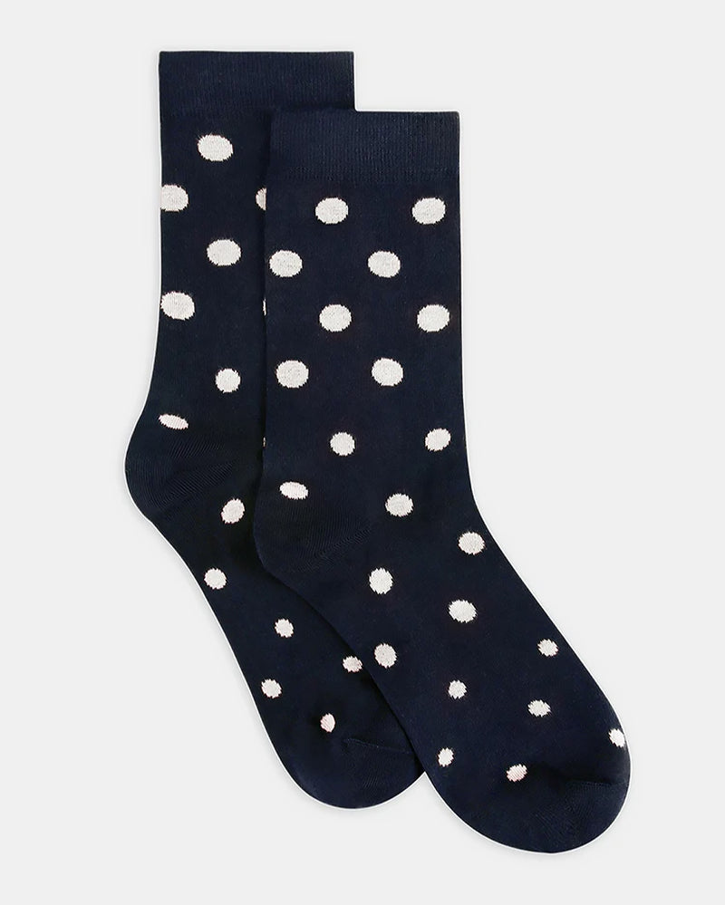GIGI NAVY SPOT CREW SOCK