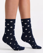 GIGI NAVY SPOT CREW SOCK