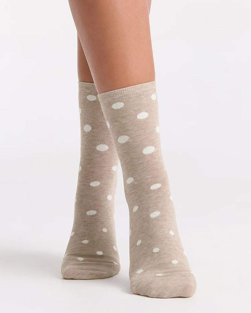 GIGI OATMEAL SPOT CREW SOCK