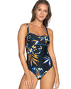 JOANNE BLACK ELECTRIC BLOOMS ONE PIECE SWIMSUIT