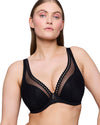 VIVGIRL HALF PADDED BLACK PLUNGE BRA