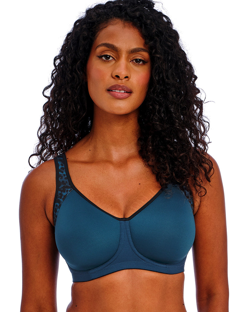 SONIC MIDNIGHT LEOPARD SPACER SPORTS BRA