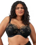 TEAGAN BLACK ALMOND UW PADDED HALF CUP BRA