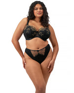 TEAGAN BLACK ALMOND UW PADDED HALF CUP BRA