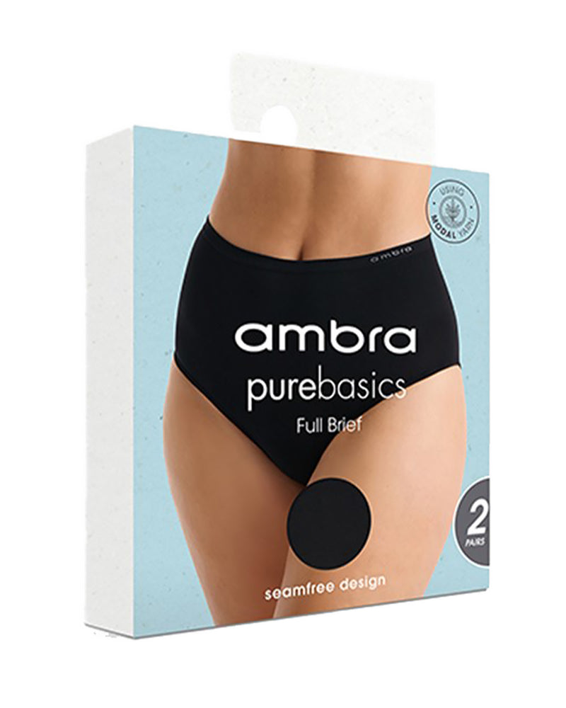 PUREBASICS BLACK FULL BRIEF - 2PK