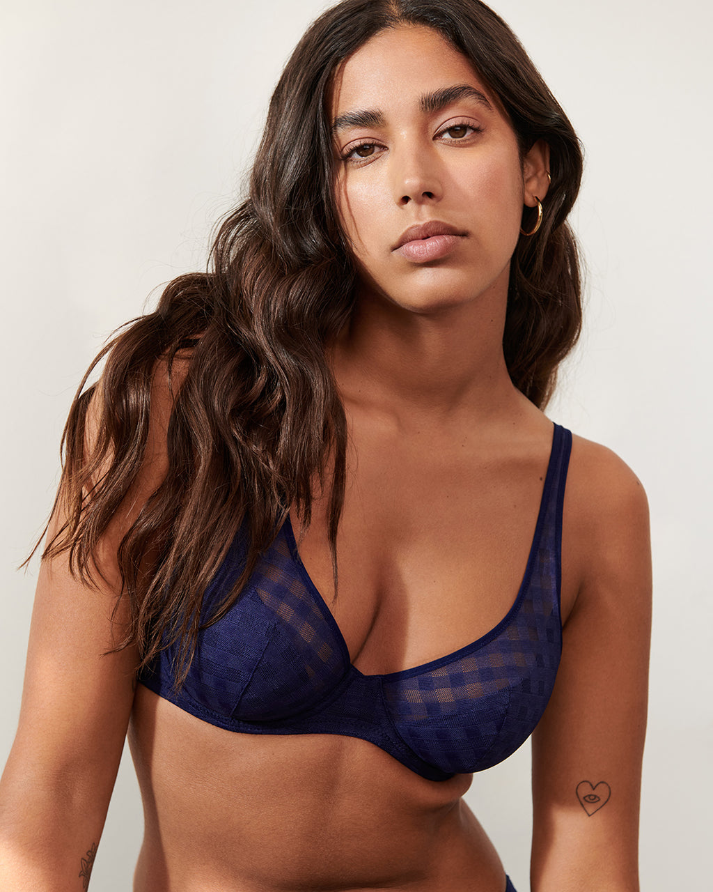 JEREME NAVY HALF PADDED PLUNGE BRA