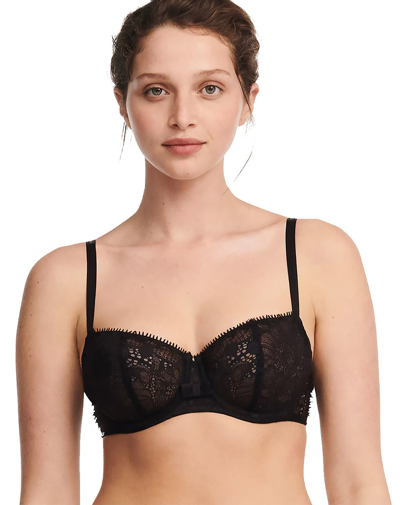 DAY TO NIGHT BLACK HALF CUP BRA