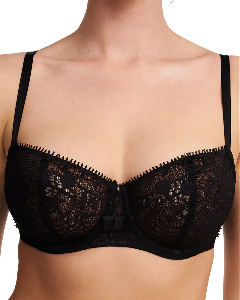DAY TO NIGHT BLACK HALF CUP BRA