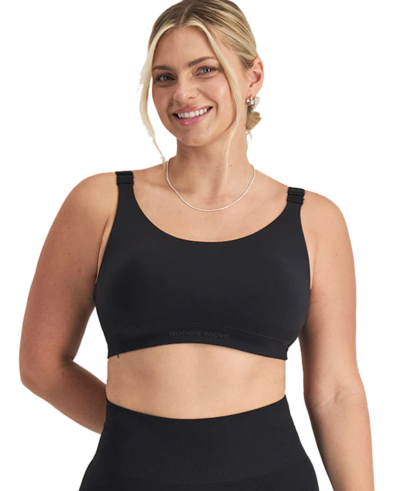 MOVE SEAMLESS BLACK SPORTS BRA