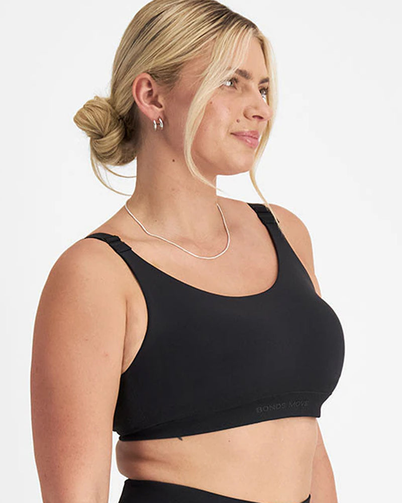 MOVE SEAMLESS BLACK SPORTS BRA