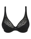 EPIRUS BLACK HALF PADDED PLUNGE BRA
