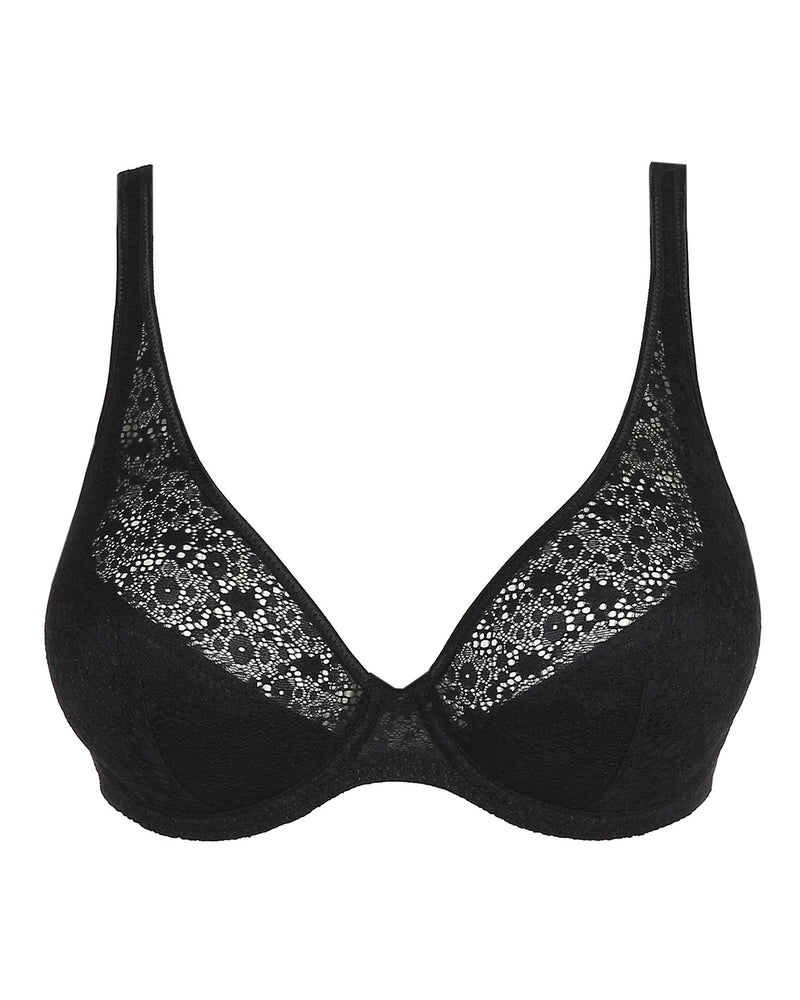 EPIRUS BLACK HALF PADDED PLUNGE BRA
