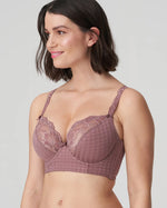 MADISON SATIN TAUPE PLUNGE BALCONY LONGLINE BRA