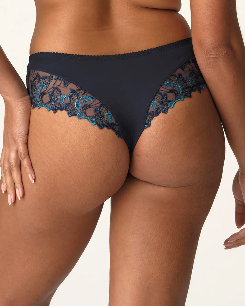 DEAUVILLE VELVET BLUE LUXURY THONG