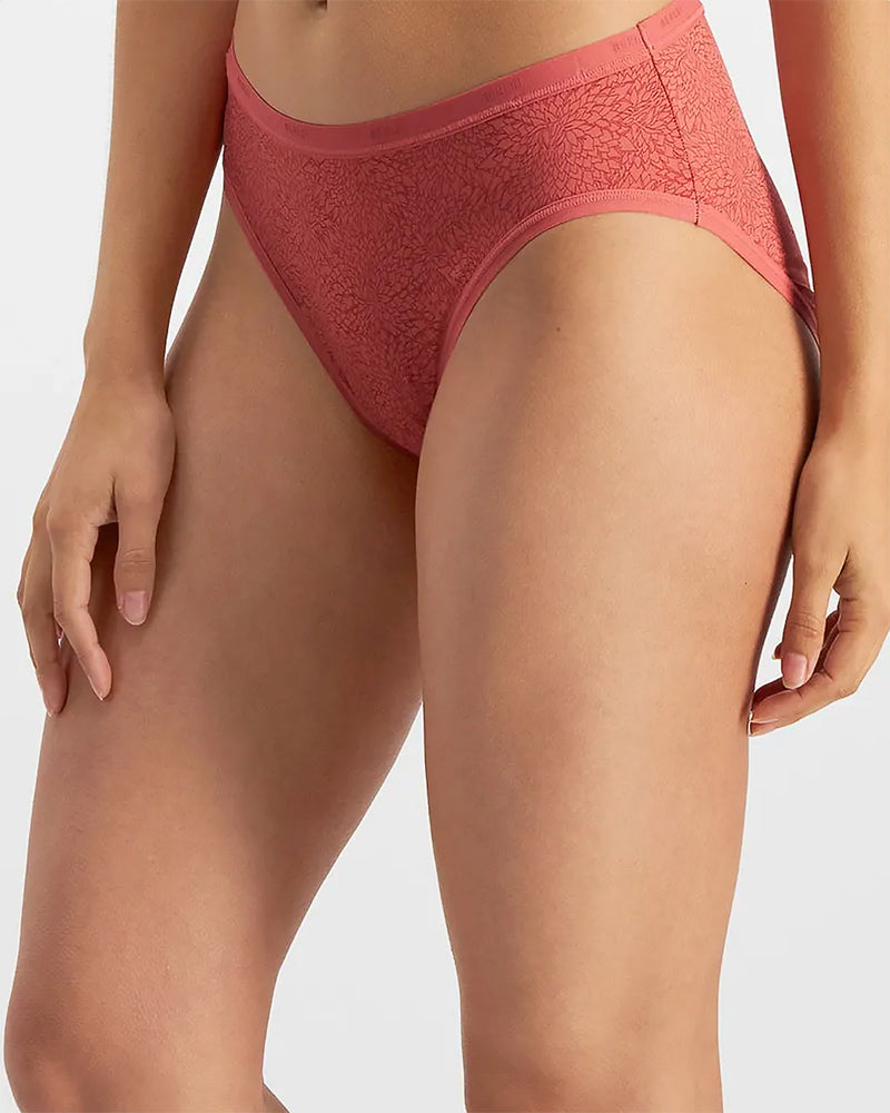 BARELY THERE DUSTY RED MICRO HI CUT BRIEF