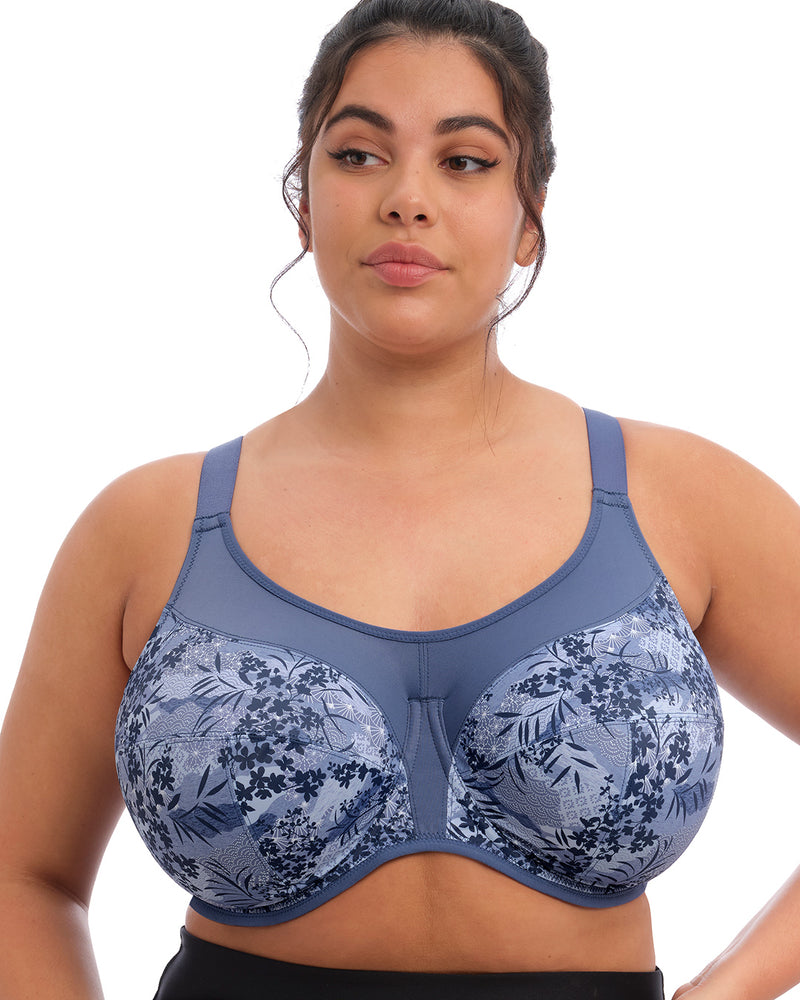 Elomi Energise J-Hook Underwire Sports Bra (8042),32HH,Dusky Leopard at   Women's Clothing store