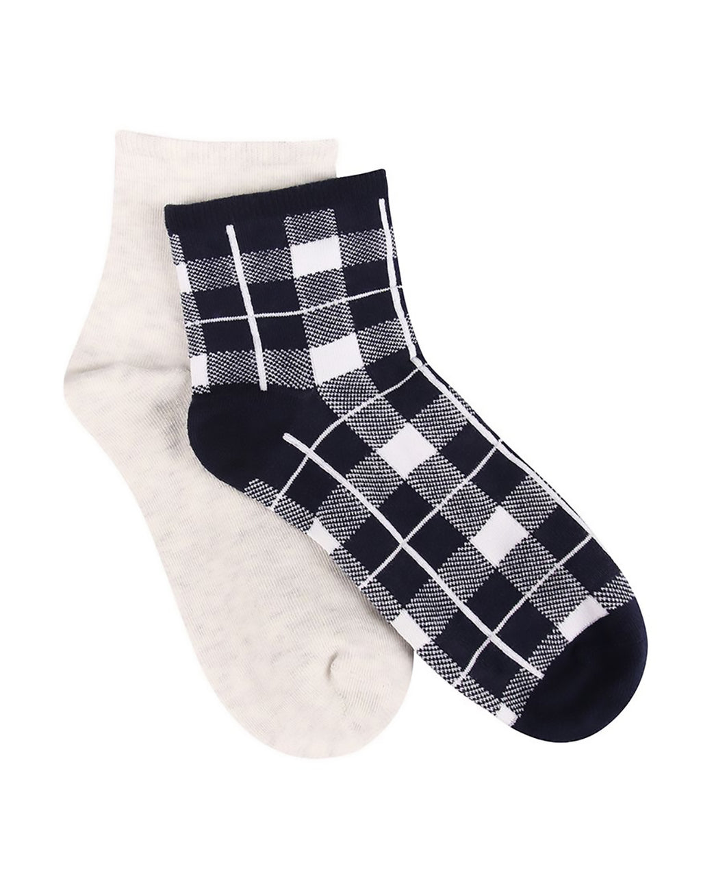 CHECKED ANKLE HIGH 2 PACK SOCKS