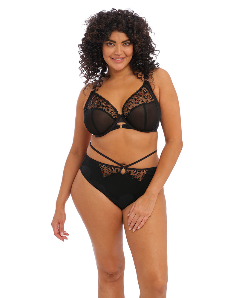 Figleaves Curve Amore lace and fishnet detail longline padded