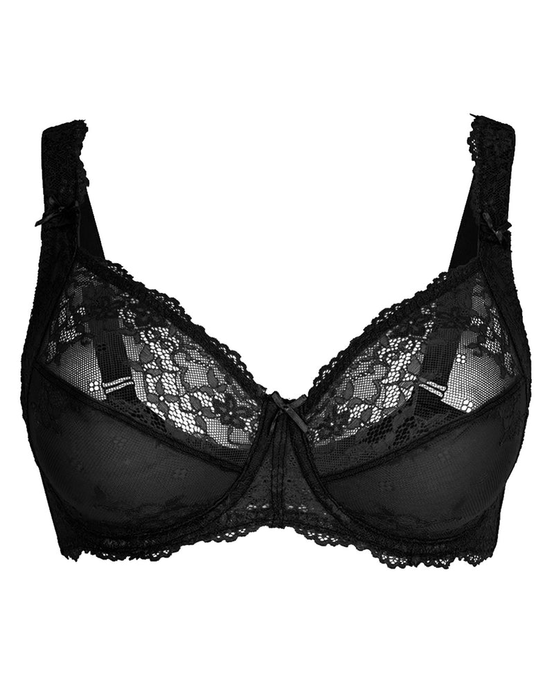 LINGADORE DAILY LACE BLACK FULL COVERAGE CUP BRA | Specialty Fittings ...
