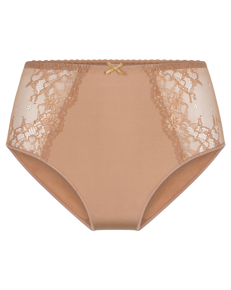DAILY LACE CAMEL HIGH WAIST BRIEF