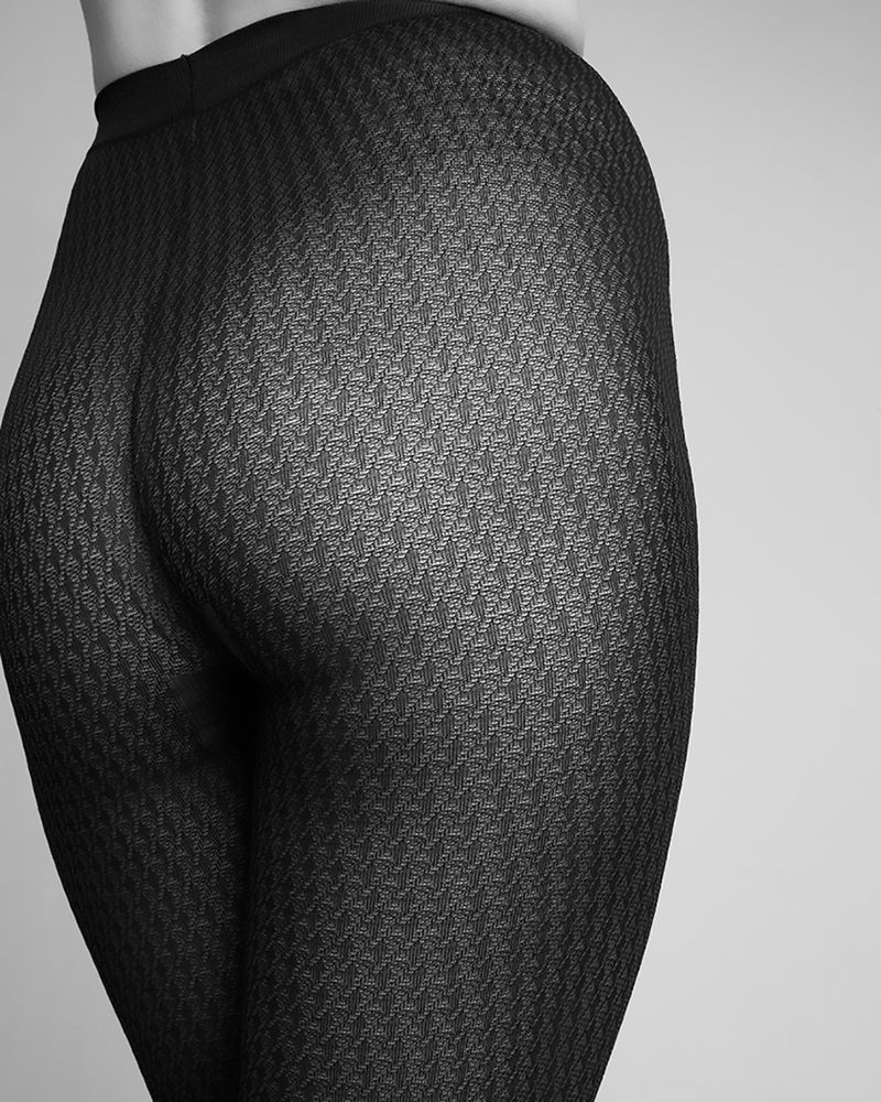 AGNES HOUNDSTOOTH TIGHTS BLACK